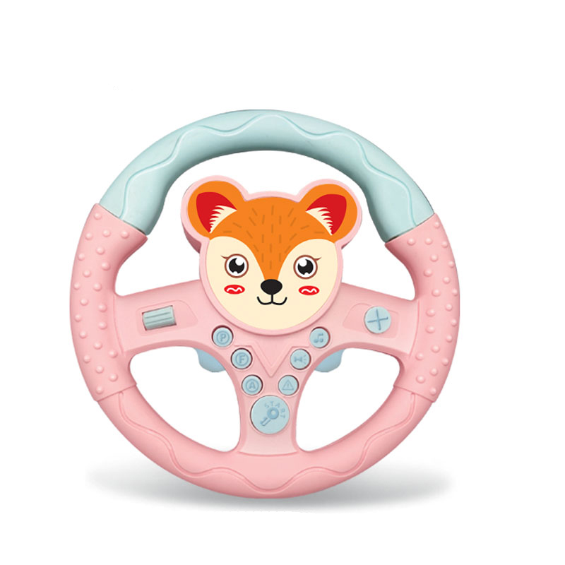 网红遛娃神器儿童推车卡通玩具方向盘仿真宝宝车载模拟驾驶方向盘 - 图3