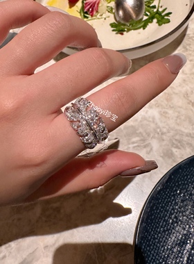 18k白金羽毛钻石戒指   定金