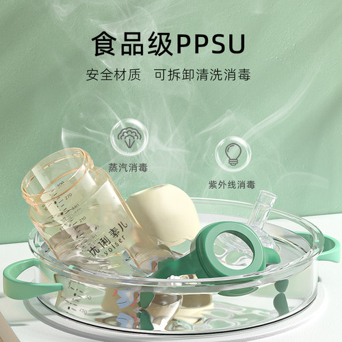 奶瓶大宝宝吸管杯ppsu防喷粗管直吸耐摔2岁3岁以上儿童喝奶直饮杯 - 图2