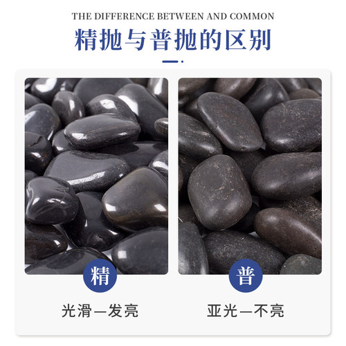 黑色鹅卵石大小黑石头庭院铺地铺路花园造景天然雨花石原石鹅软石 - 图1