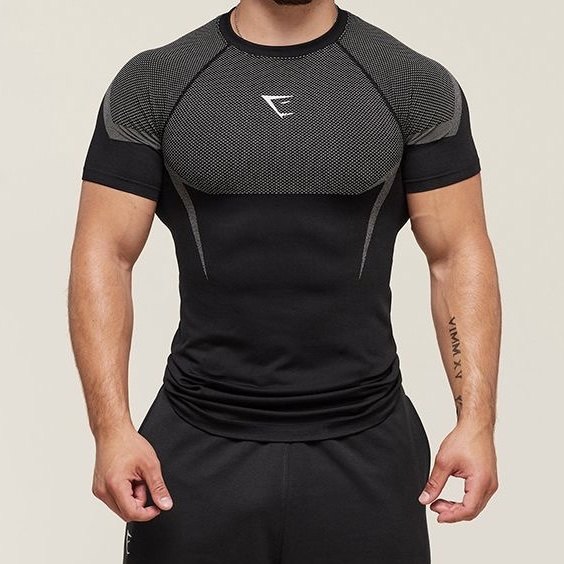 GYMSHARK男士夏季无缝运动训练健身衣速干高弹紧身衣透气短袖T恤,淘宝优惠券,粉丝福利购,淘宝优惠卷