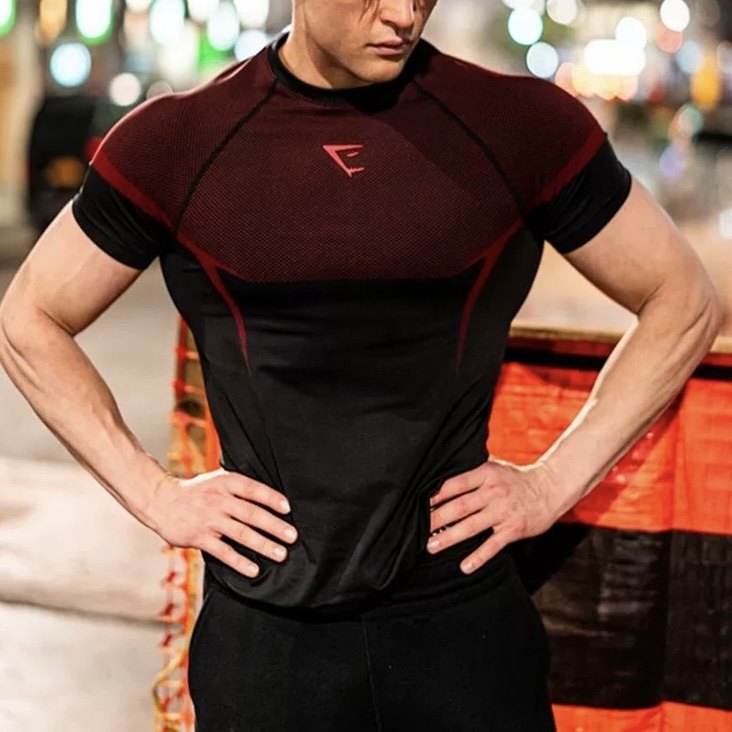 GYMSHARK男士夏季无缝运动训练健身衣速干高弹紧身衣透气短袖T恤,淘宝优惠券,粉丝福利购,淘宝优惠卷