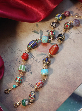 漫游记情侣朱砂天珠小众设计手链