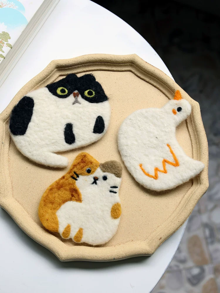 Милый мультяшный столовой коврик из шерсти фетра, милые животные, Birthday подарок