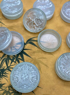 天然玉石岫玉墨盒文房用品墨蝶印泥盒首饰盒厂家批发