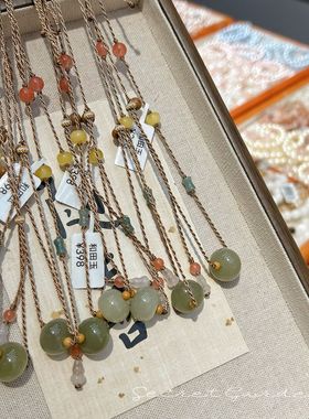 天然和田玉项链百搭玉石毛衣链吊坠女款新中式招财保平安礼物