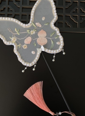 古风绣花团扇汉服走秀舞蹈扇