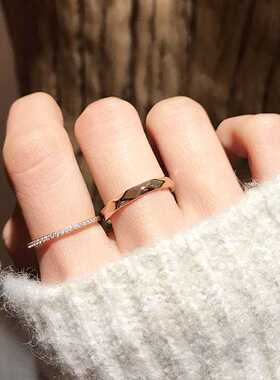 戒指不掉色钛钢时尚简约女