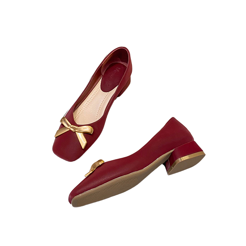 温柔系低跟单鞋通勤上班女鞋2026新款法式方头浅口中跟瓢鞋软皮鞋,淘宝优惠券,粉丝福利购,淘宝优惠卷