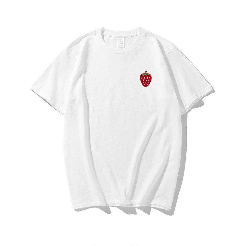 潮牌刺绣情侣装小樱桃小西瓜男t恤 爵睿绅T恤