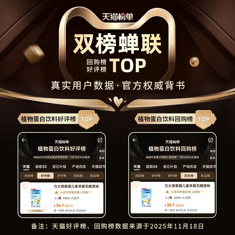 lactasoy力大狮旗舰店泰国进口儿童早餐豆奶豆浆原味营养饮料饮品,淘宝优惠券,粉丝福利购,淘宝优惠卷