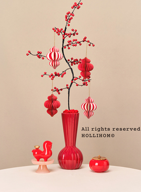 逅里 缤纷樂 高档磁吸版 新中式灯笼挂件 新年装饰春节年宵花挂饰