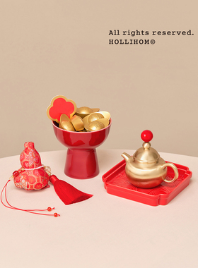 逅里 步步生财 乔迁新家玄关摆件开业礼物布置高级感新年陈列道具