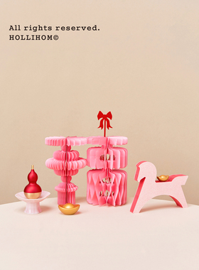 逅里 莲莲福 粉色摆件 女神节妇女节橱窗中岛台店铺装饰 订婚布置