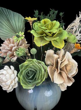 油画系列绿色清新套装干花永生花