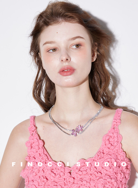 FINOCCI新款定制粉色锆石项链