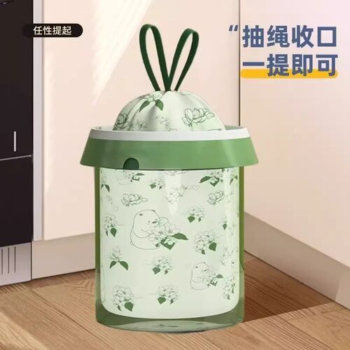 塑料袋拾便袋加大加厚耐用防滴漏浴缸袋手提式抽绳垃圾袋 - 图0