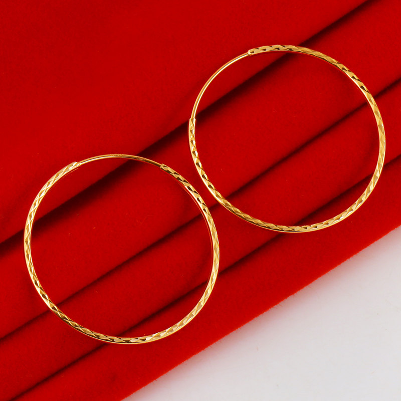 正品黄金女士玫瑰金18k金耳圈圆圈 千影珠宝耳饰