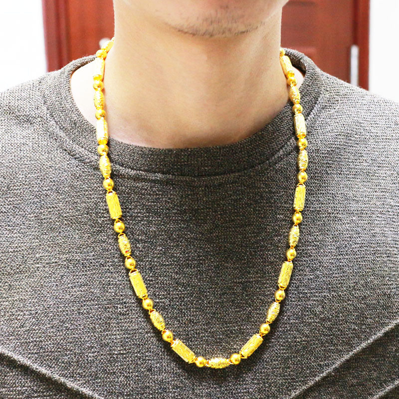 正品9999足金男女款结婚圆柱项链 千影珠宝颈饰