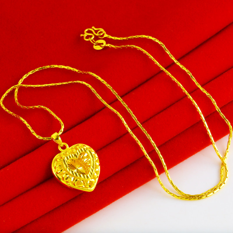 正品9999足金女款真金项链坠子纯金 千影珠宝颈饰