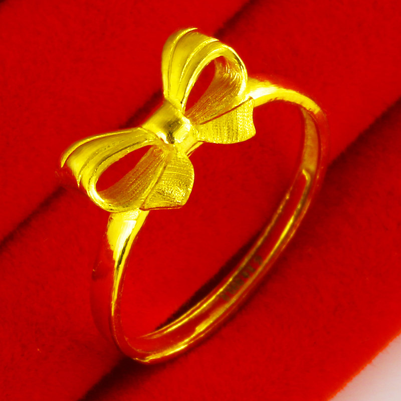 正品9999足金女款真金首饰女士指环 千影珠宝手饰