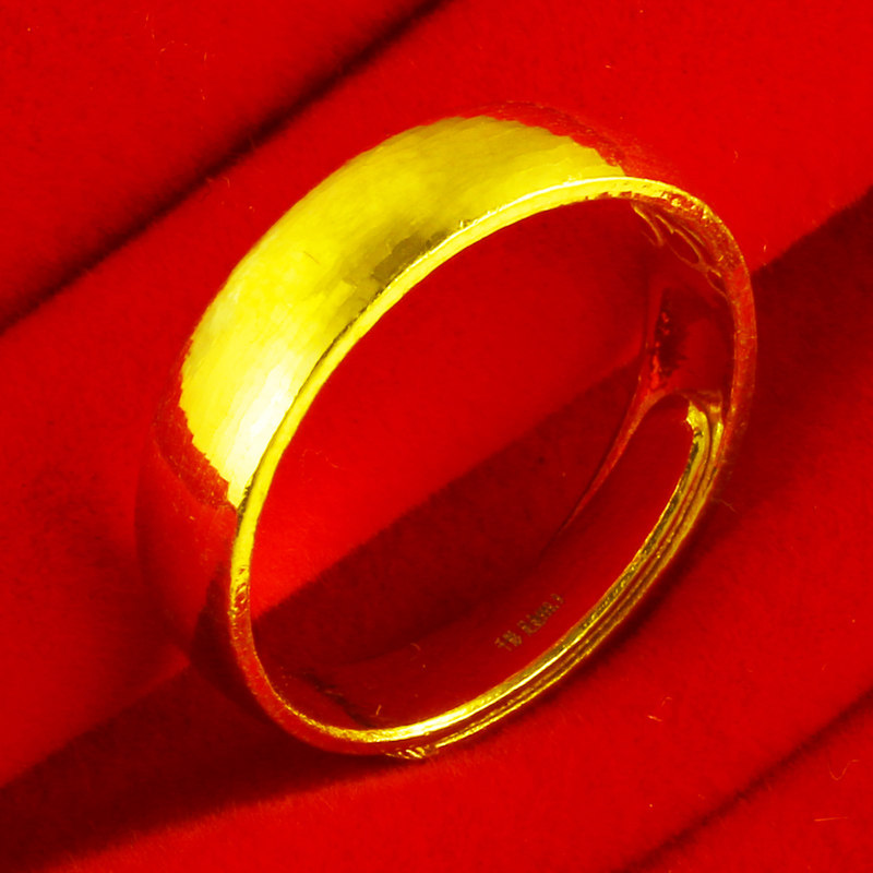 正品男款9999足金光面戒子女士指环 千影珠宝手饰