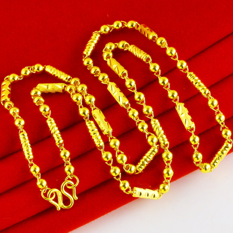 正品9999足金男士粗女款细纯金项链 千影珠宝颈饰