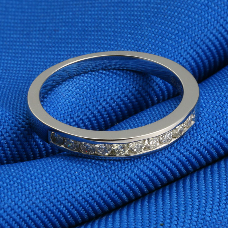 千影男女款食排戒au750白金钻戒 千影珠宝手饰