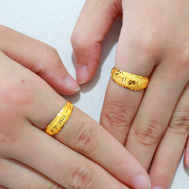 正品9999足金男士女款情人戒指 千影珠宝手饰