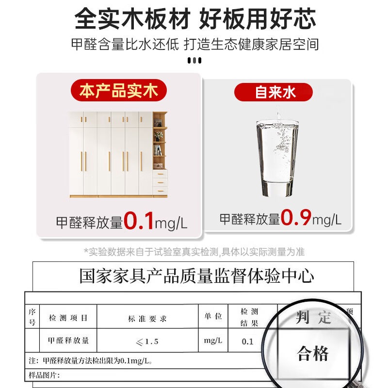 熠梵森【包安装】衣柜实木双开门加深60CM家用衣橱卧室现代简约大