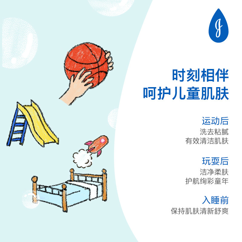 强生婴儿童清凉沁爽沐浴露金银花植萃舒爽温和洁净无泪配方弱酸性