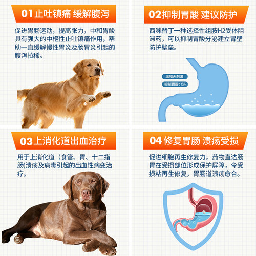 爱纳它宠物用西咪替丁片狗狗吐黄水呕吐吐白沫止吐药胃炎药止呕药 - 图2