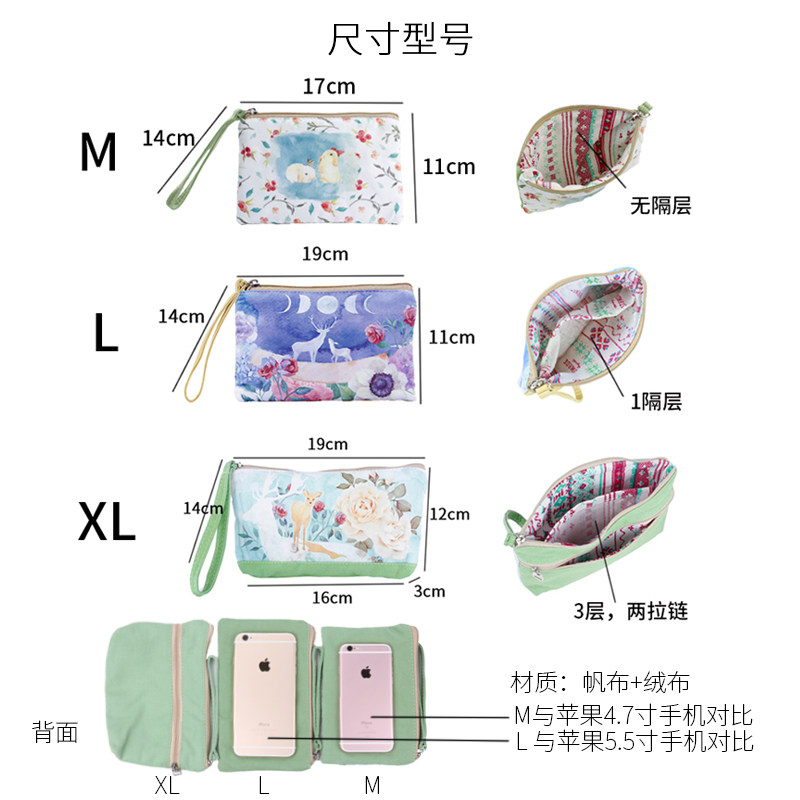 趣袋可爱韩版女帆布迷你2018小钱包 趣袋钱包