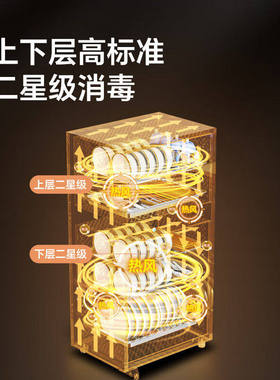 康宝消毒柜立式304不锈钢层架家用小型餐具二星级消毒碗柜140-KT