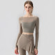 Xinlia mesh fake two-piece long-sleeved fitness suit