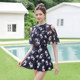 Women's swimsuit 2024 new popular one-piece swimsuit covers belly and looks slim, fashionable and conservative hot spring swimming pool swimsuit summer