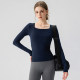 New Liya long-sleeved new fake two-piece sports and fitness clothes