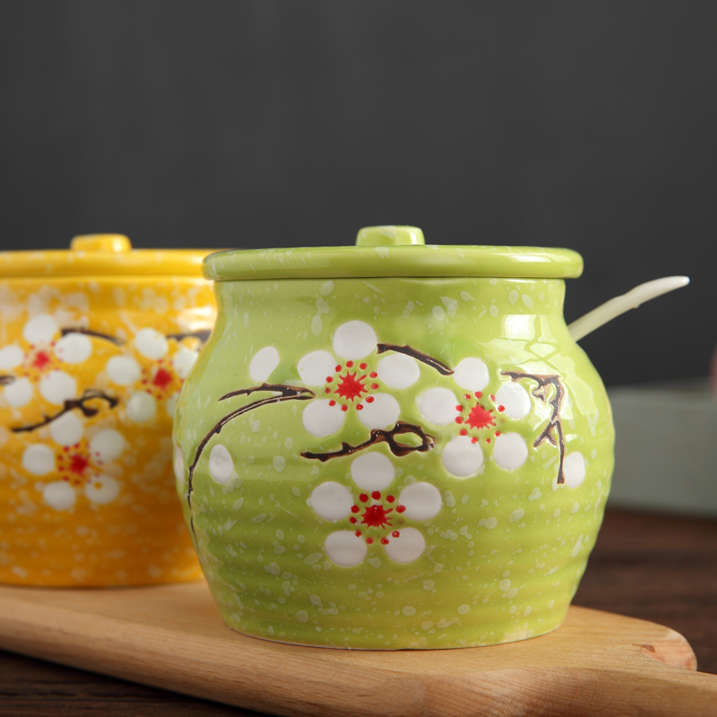 日式调料盒陶瓷装盐罐单个辣椒油罐猪油罐家用带盖调味罐放盐家用,淘宝优惠券,粉丝福利购,淘宝优惠卷