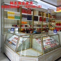 Tobacco Specialty Tobacco Counter Supermarket Convenience Store Convenience Store Collection Silver Desk Integrated Smoke Wine Cabinet Combined Liquor Cabinet Glass Display Cabinet