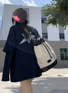 网红百搭美式学院工装风堆堆帽女秋冬小众ins星星包头帽护耳冷帽