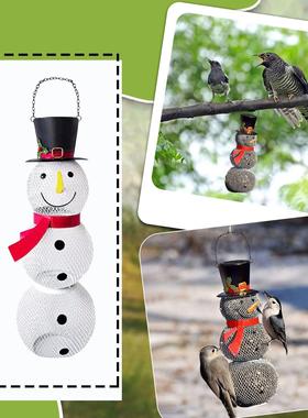 工厂直销新品户外金属人物雪人喂鸟器挂件铁艺装饰欧式工艺品