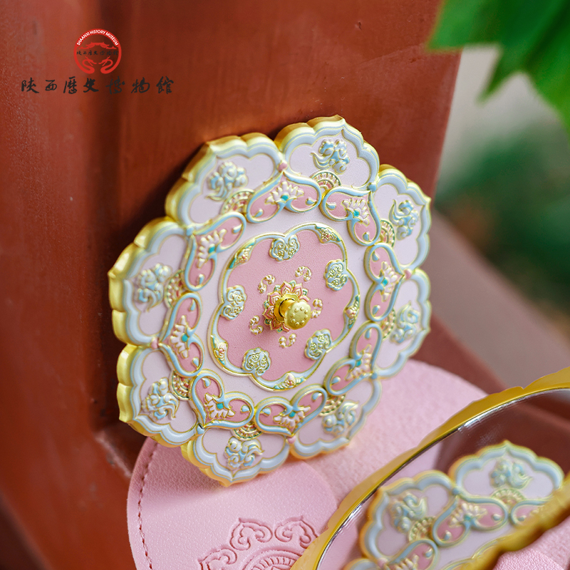 陕西历史博物馆随身镜文创古风便携手持化妆镜西安旅游礼物送女友