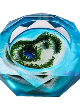 水晶玻璃烟灰缸个性定制茶几心形家居实用奢华装饰摆件创意礼物