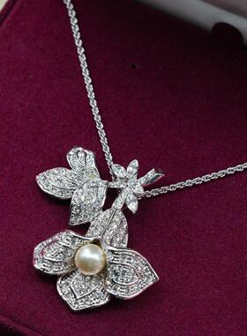 JBK宫廷风银色百合花唯美项链