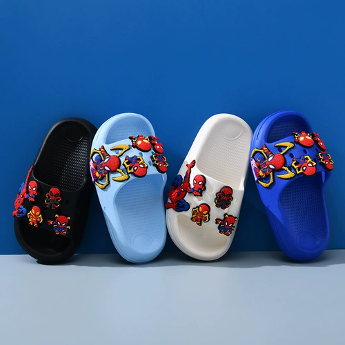 Детские летние дезодорированные нескользящие мультяшные тапочки для мальчиков, мягкая подошва