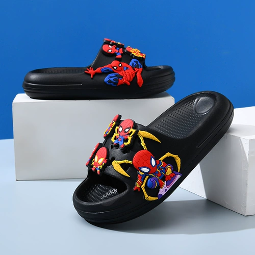 Детские летние дезодорированные нескользящие мультяшные тапочки для мальчиков, мягкая подошва