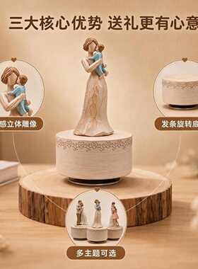 树脂人物旋转音乐盒纪念礼物