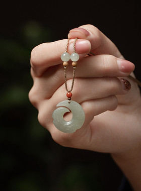 天然和田玉项链时来运转吊坠男女款项链挂件民族风送礼