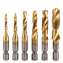 Hexagonal shank drilling and chamfering integrated composite screw tapping screw tapping screw machine with screw tapping m3m4m5m6m8m10