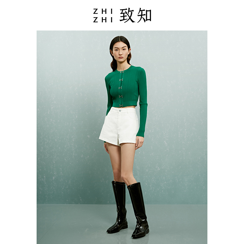 致知zhizhi燕莺语针织外套女开衫 致知服饰毛针织衫